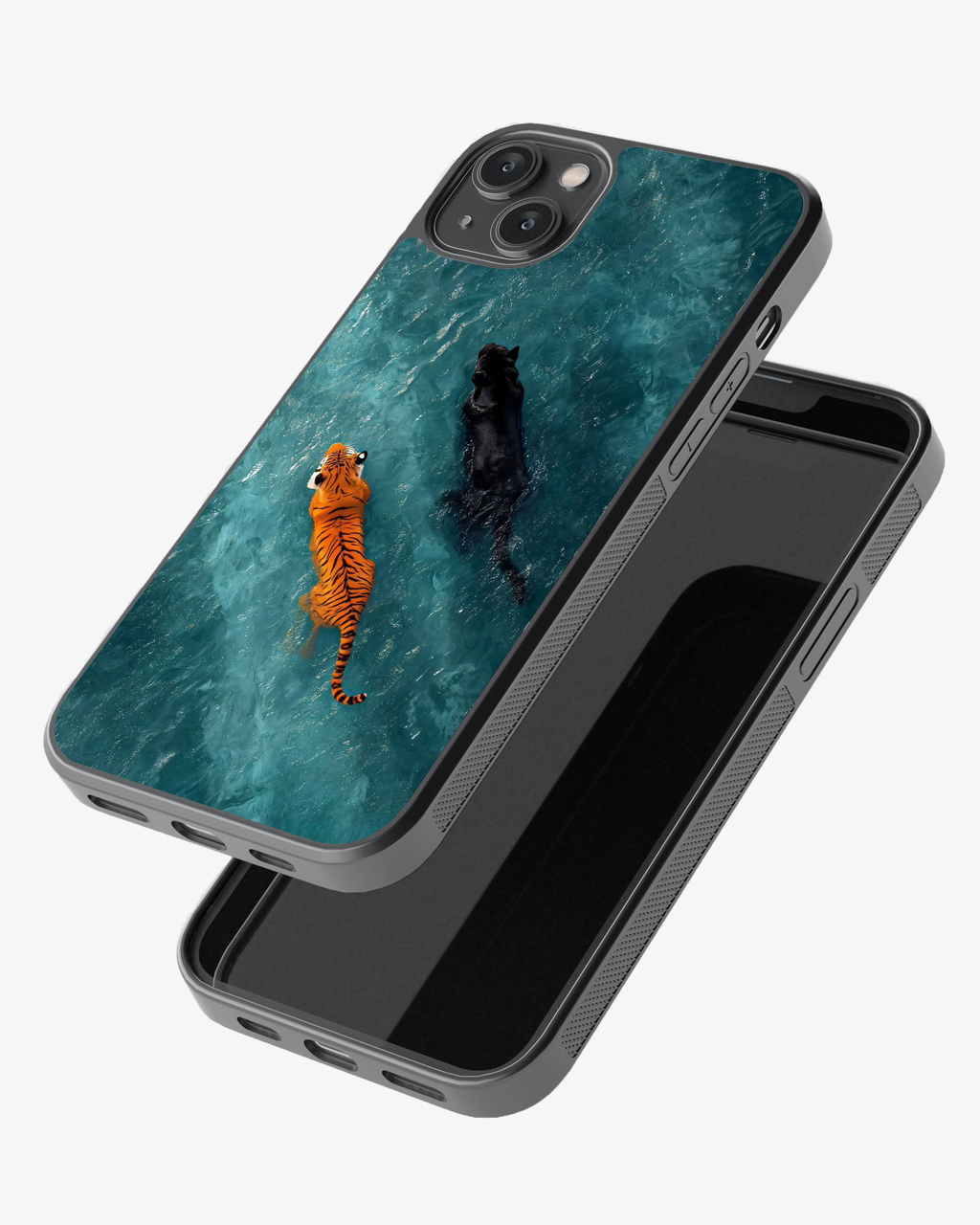 Wild Duo Swim – Tiger and Panther Premium Phone Cover Glass Case