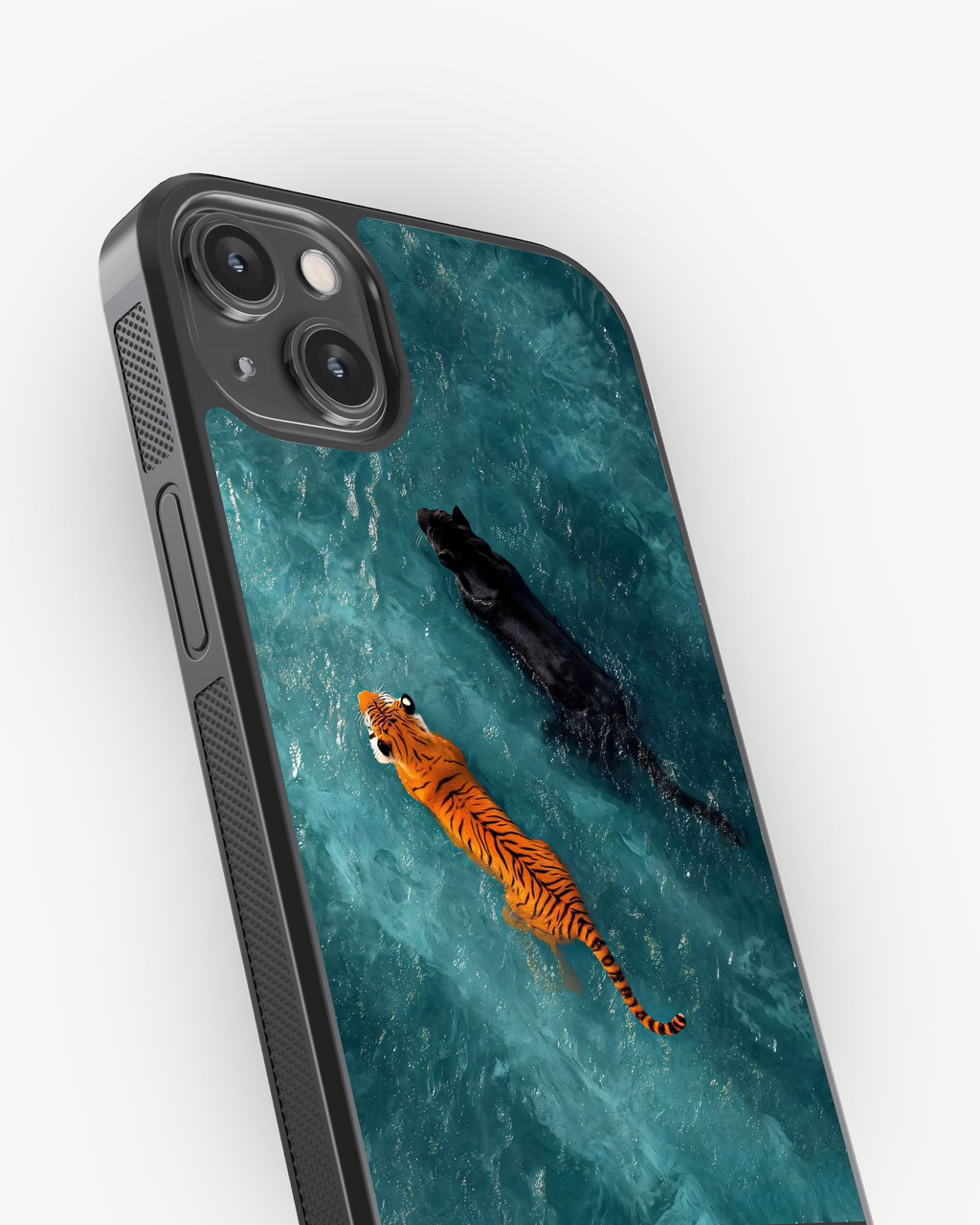 Wild Duo Swim – Tiger and Panther Premium Phone Cover Glass Case
