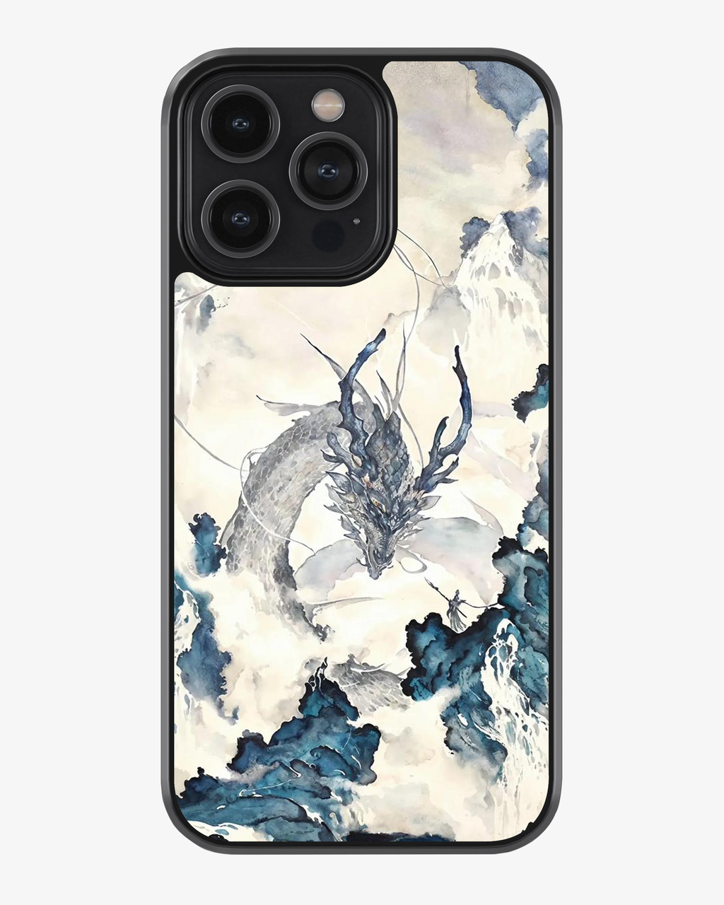 Celestial Dragon in Clouds – Watercolor Fantasy Art Premium Phone Cover Glass Case