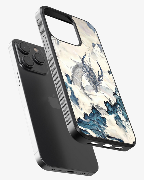 Celestial Dragon in Clouds – Watercolor Fantasy Art Premium Phone Cover Glass Case