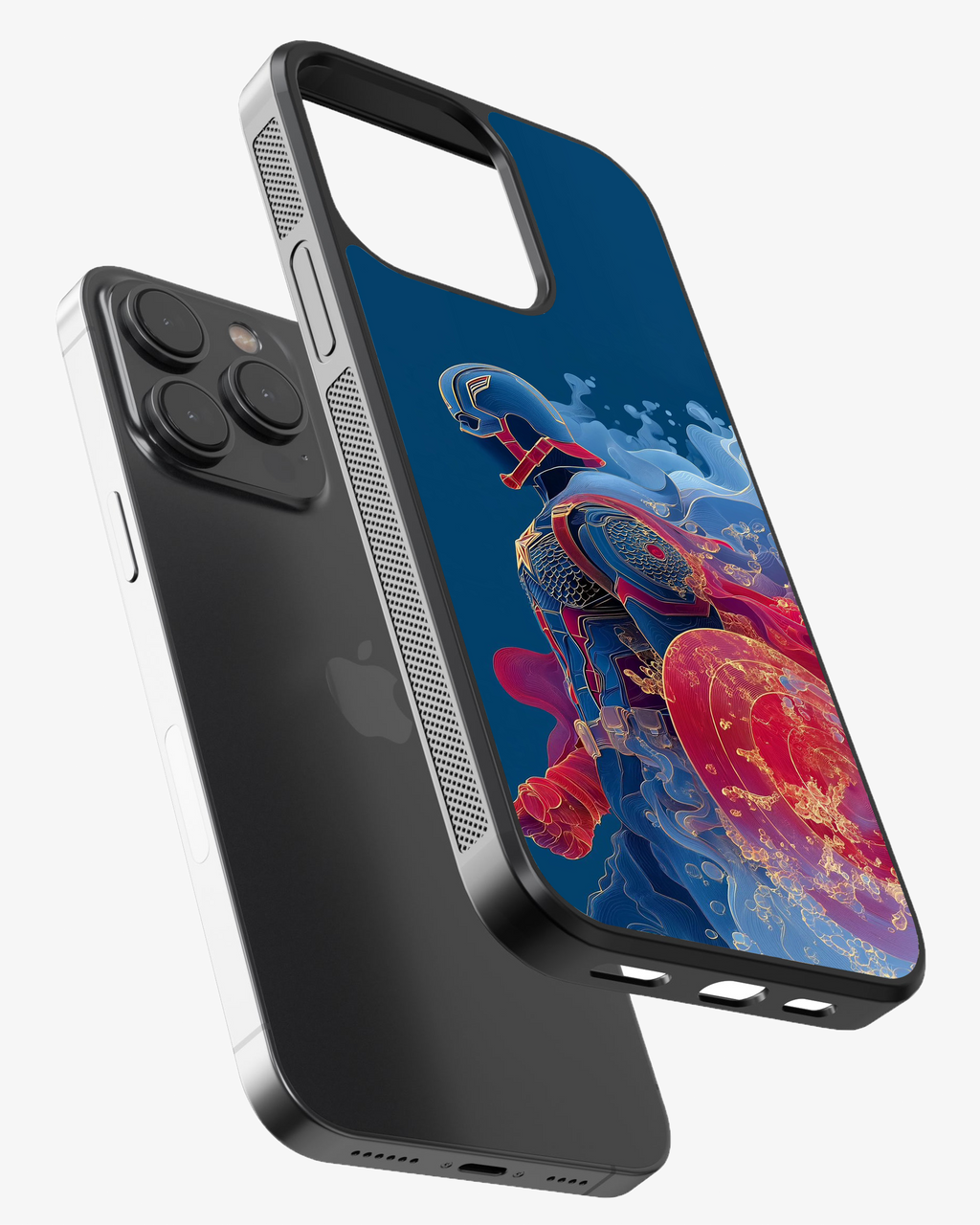 Blue Warrior Shield Style Edition Phone Cover Glass Case