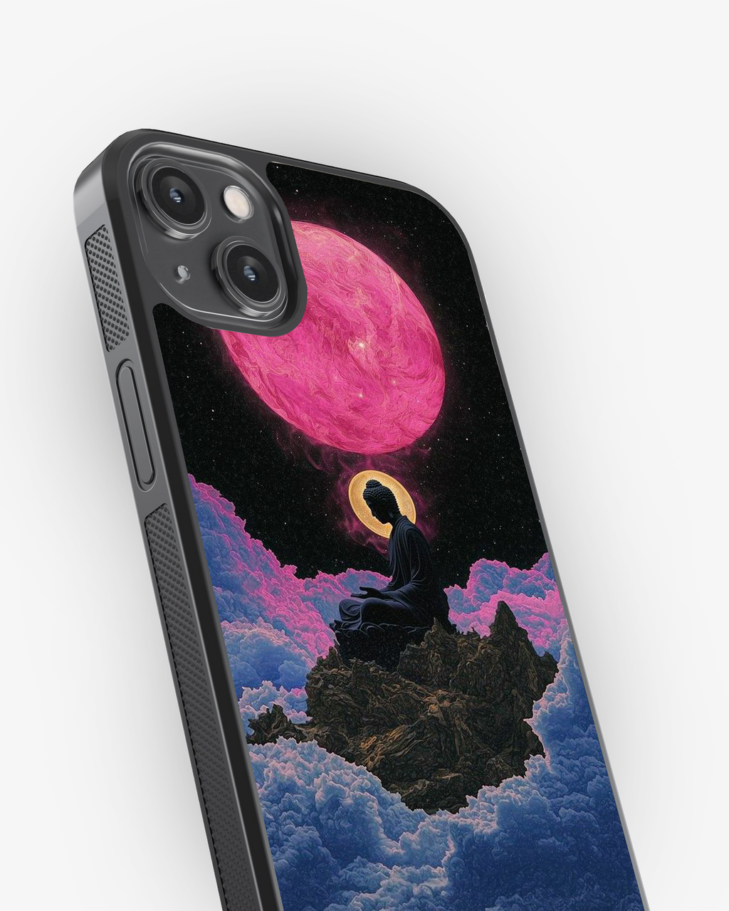 Cosmic Buddha Meditation Phone Cover Glass Case
