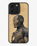 Golden Engraved Iron Man Phone Cover Glass Case