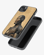 Golden Engraved Iron Man Phone Cover Glass Case