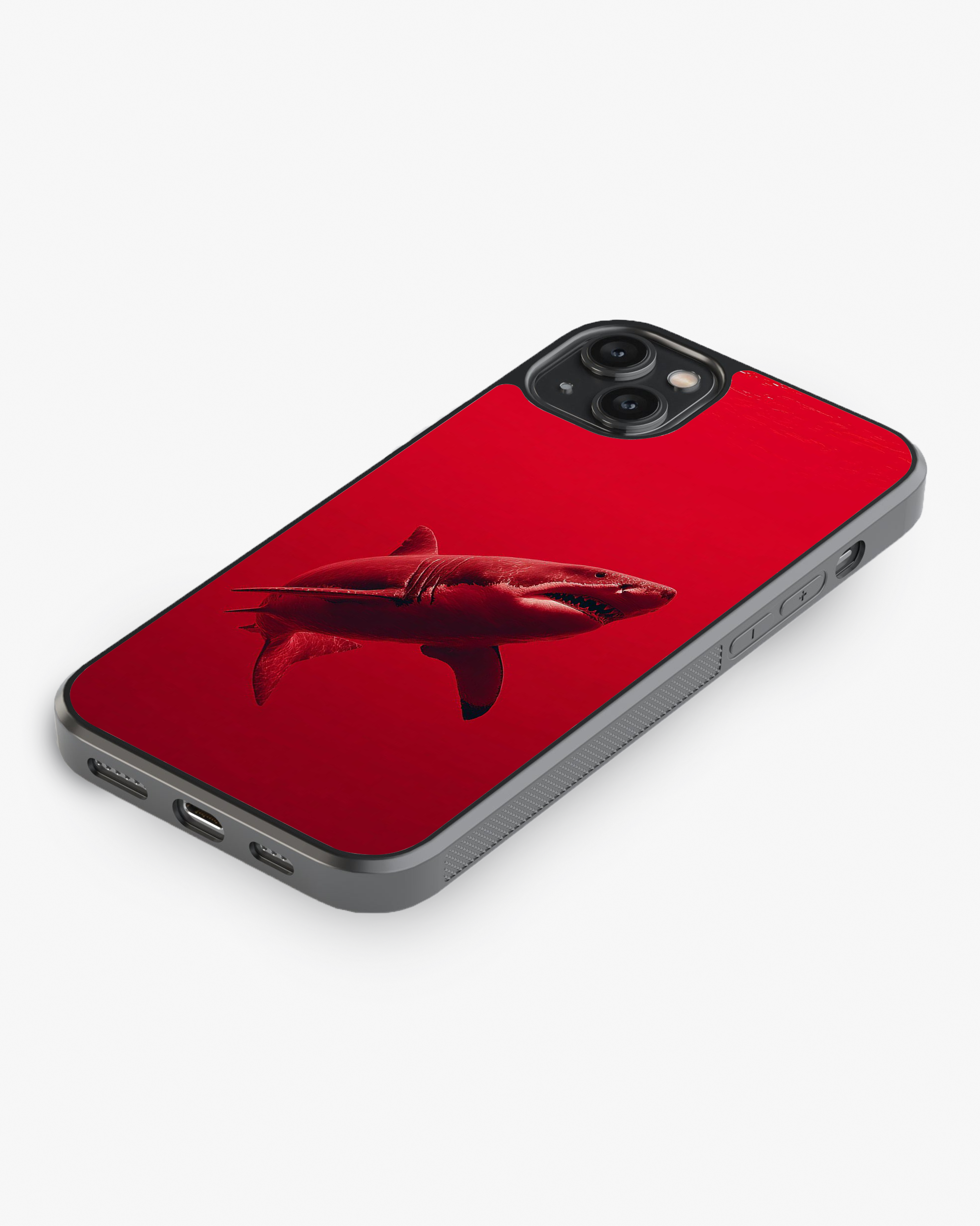 Crimson Shark Power Phone Cover Glass Case