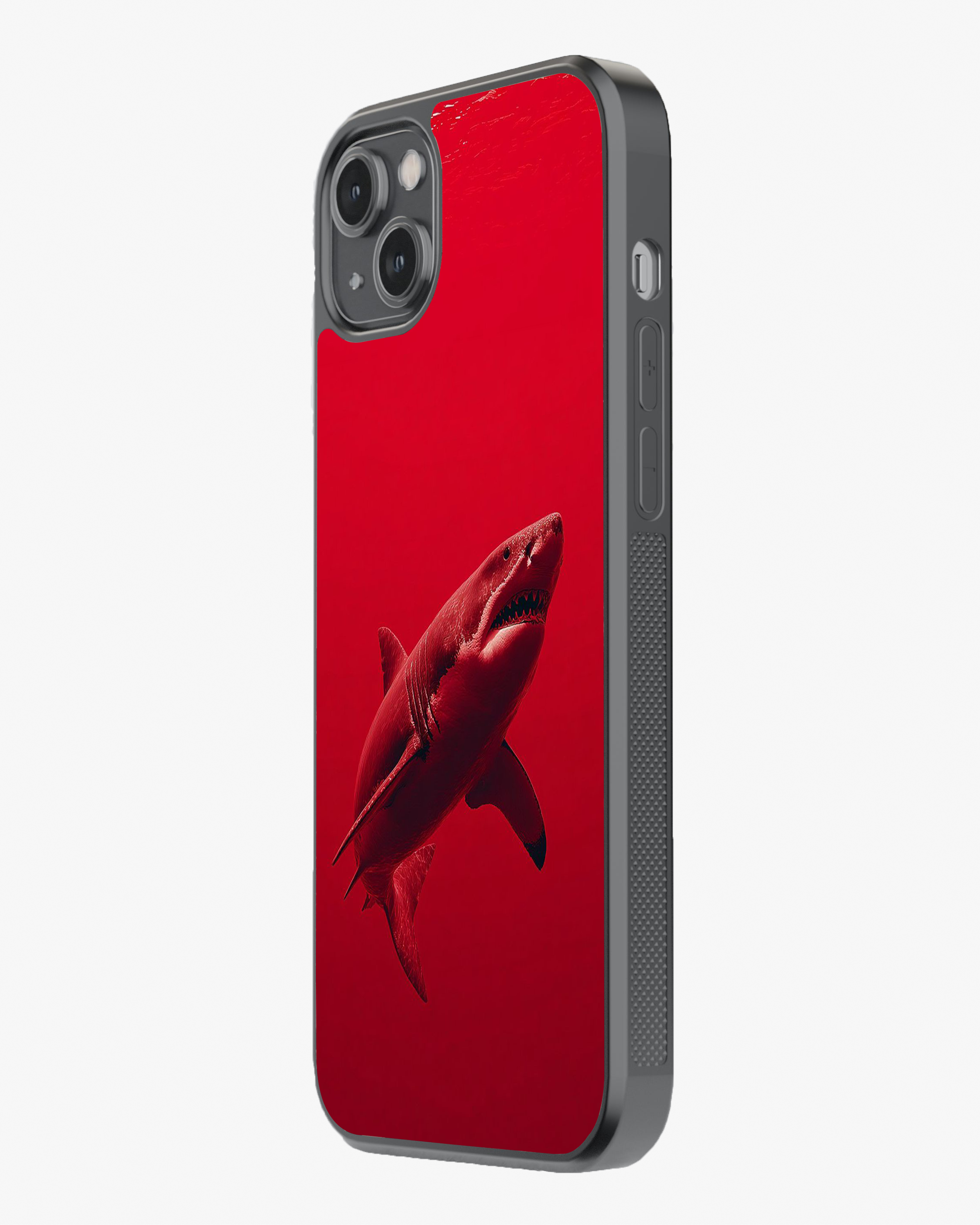 Crimson Shark Power Phone Cover Glass Case